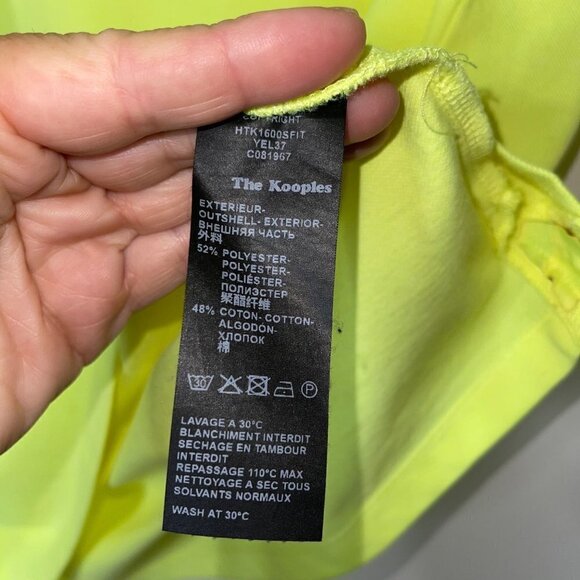 The Kooples Sport Mens Golf Polo Shirt Size Medium Neon Yellow Slim Fit Cotton - Picture 5 of 8